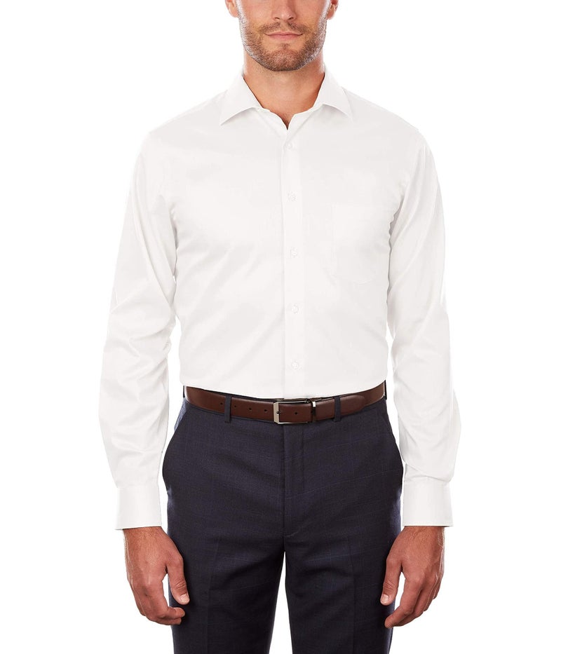Van Heusen Men's Dress Shirt Regular Fit Flex Collar Stretch Solid, White, 16" Neck 34"-35" Sleeve, 20F6367 - Image 1